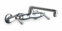 CHICAGO FAUCETS Straight Service Sink Faucet: Wall, Centerset, Cast Brass, Chrome, 2.2 gpm Flow Rate (MPN 445-ABCP). Key specifications — Color/Finish: Chrome.