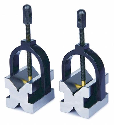 INSIZE V-Block Set: V-Block Set, Pr V-Block, 1 in x 13/16 in x 13/16 in - Cast Iron, Steel & Magnetic V-Blocks