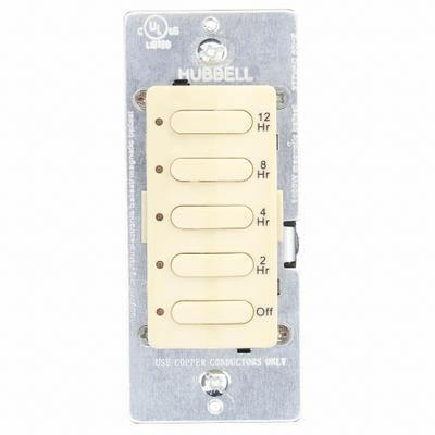 HUBBELL WIRING DEVICE-KELLEMS Countdown Timer: 24 hr Max, 2 hr Min, SPST, 120/277V AC - Digital Pre-Set Countdown Timers without Wall Plates