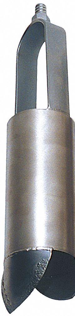 AMS Soil Auger Head: Carbon Steel Bail/Stainless Steel Cylinder, 5/8 in Connection Size, Threaded (MPN 400.04). Key specifications — Connection Type: Threaded; Brand: AMS; Product Type: Soil; Material: Carbon Steel Bail.