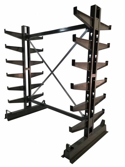 JARKE Cantilever Rack: Starter, Medium-Duty, 80 1/2 in x 45 in x 84 in, Straight Arm - Medium-Duty Keyhole-Slot Cantilever Rack Kits