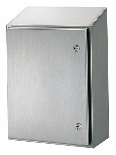 HOFFMAN Enclosure: 304 Stainless Steel, 16 in x 16 in x 8 in, NEMA 12/4/4X, Solid Cover - Stainless Steel Enclosures