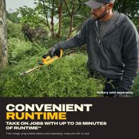DEWALT Hedge Trimmer: 20V MAX* Platform, 1/2 in Cutting Wd, 8 in Blade Lg, Double-Sided Blade, 20 V (MPN DCHT823B). Key specifications — attr994967: DEWALT.