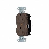 HUBBELL Receptacle: Duplex, 5-20, Brown, 125V AC, 20 A, 2 Pole / 3 Wire (MPN BR20ST)