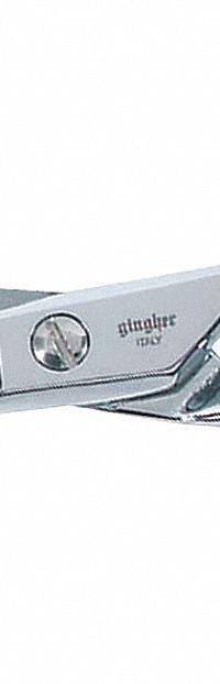 GINGHER Scissors: Ambidextrous, 4 in Overall Lg, Straight, Stainless Steel, Rounded, Silver (MPN 220030-1001). Key specifications — attr308500: Stainless Steel; attr308502: Silver; attr308505: Ambidextrous; attr308522: Multipurpose; attr324896: GINGHER.