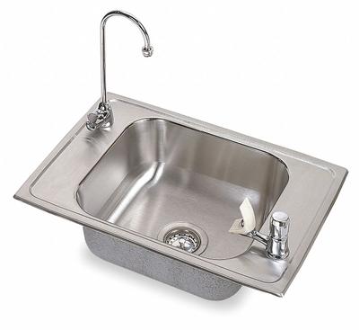 ELKAY Classroom Sink: Single Manual Handle, Lever, 25 in Overall Lg, 17 in Overall Wd - Classroom Sinks with Faucets