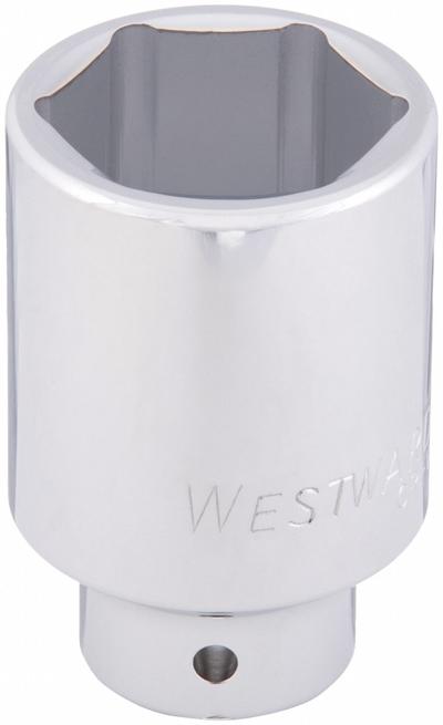 WESTWARD Socket: Metric, 3/4 in Drive Size, 55 mm Socket Size, 6-Point, Deep, Chrome - 3/4" Drive Hand Sockets