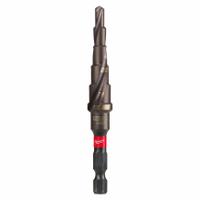 MILWAUKEE Step Drill Bit: 3/16" to 1/2", TiAlN-Coated HSS, Impact Rated, Quick-Change Hex Shank (MPN 48-89-9242). Key specifications — attr1234936: Impact Rated.