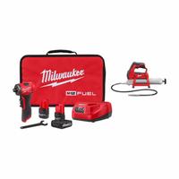 MILWAUKEE Tool Combination Kit: 2 Tools, Die Grinder/Grease Gun, 12 V DC Volt, Battery Included (MPN 3485-22, 2446-20). Key specifications — attr1176460: Grease Gun.