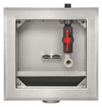 GUY GRAY Outlet Box: 1/2 in FPT, 1/4 in Turn, Center, 8.63 in Box Wd, 11.25 in Box Ht (MPN 82643). Key specifications — Valve Connection: 1/4 in Turn; Inlet Connection: 1/2 in FPT; Drain Location: Center; Brand: GUY GRAY.