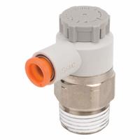 SMC Speed Control Valve: Elbow Fitting, Screw, 3/8 in Valve Body Size, 3/8 in Push to Connect Tube (MPN AS3201F-N02-11S). Key specifications — attr947203: Brass/PBT; attr947205: SMC.