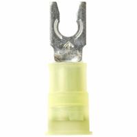 3M Fork Terminals: Yellow, Nylon, #6 Stud Size, 12 AWG – 10 AWG Wire Range, Locking Fork, 600 V (MPN MNG10-6FLK). Key specifications — Barrel Style: Insulation Grip; Manufacturer Part Number: MNG10-6FLK; Brand: 3M.