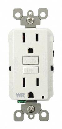 LEVITON GFI Receptacle: Decorator Duplex, 5-15, White, GFCI, 125V AC, 15 A, 2 Pole / 3 Wire (MPN GFWR1-W)
