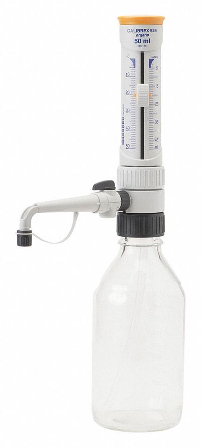 WHEATON Bottle Top Dispenser: 50 mL Volume Capacity - mL, 5 mL – 50 mL, 45 mm Thread Size - Bottle Top Dispensers