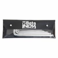 BETA Hex Key Set: 6 - 10 Pieces, INOX, T, Metric, Single Ball End, Long, 6 Pieces, Pouch, Satin (MPN 96BPINOX/B6). Key specifications — attr1205554: BETA; attr1205568: Satin; attr1293176: 6 - 10 Pieces.