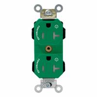 LEVITON Plugs and Receptacles: Duplex, 5-20, Green, 125V AC, 20 A, 2 Pole / 3 Wire (MPN MT563-2SN)