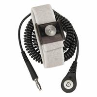 DESCO Magnetic Snap Wrist Strap: Elastic, Gray, Black, 1 Strap Conductors, 6 ft Cord Lg - Max, 09184. Key specifications — Brand: DESCO; Includes: Coil Cord; Cord Color: Black; Strap Color: Gray; Cord Shape: Coiled.