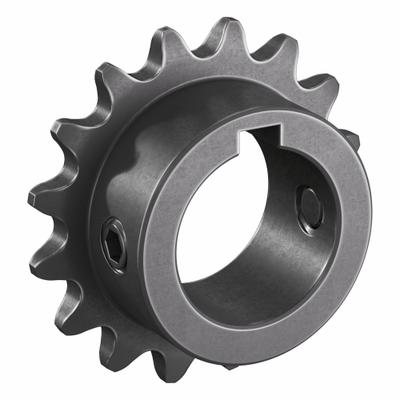 TSUBAKI Single Strand Sprocket: 35, For 3/8 in Chain Pitch, 1 in Bore Dia, 16 Teeth - Size 35 Fixed-Bore Roller Chain Sprockets