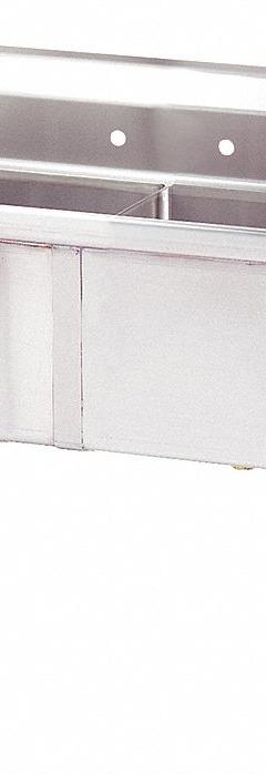 ADVANCE TABCO Scullery Sink: 2 Bowls, 43 in Overall Ht, 96 in Overall Lg, 30 in Overall Wd (MPN FC-2-2424-24RLX). Key specifications — Brand: ADVANCE TABCO.