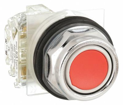 SCHNEIDER Flush Push Button Operator: Non-Illuminated, Flush Profile, Metallic, 30 mm - Flush-Mount Push Buttons