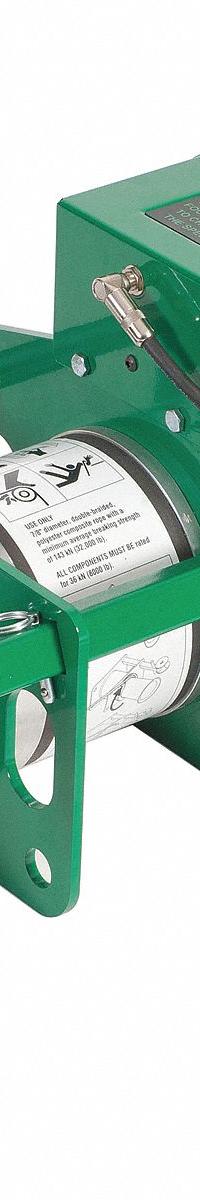 GREENLEE Cable Puller: 10,000 lbf Max Force, 6,500 lbf Max. Continuous, 16 fpm Max Speed, 115V AC (MPN UT10-2S). Key specifications — attr534134: 115V AC; attr531753: GREENLEE.