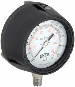 WINTERS Process Pressure Gauge: 0 psi to 100 psi, White, 4 1/2 in Dial, 1/2 in NPT Male, Bottom, PPC (MPN PPC5064G-SG45). Key specifications — Brand: WINTERS; Pointer Color: Black; Accuracy: ±0.5%; Dial Color: White; Gauge Wetted Parts: Stainless Steel; Case Material: Phenolic; Vibration Resistance Properties: Liquid-Filled; Pressure Range: 0 psi to 100 psi.