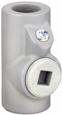 Sealing Fitting - Vertical and Horizontal: Iron, 2 1/2 in Trade Size, Female, 8 1/2 in Overall Lg (MPN EYSEF250). Key specifications — Brand: APPLETON ELECTRIC; Connection Type: Threaded; Thread Gender: Female; Ends - Hazardous Fittings: 2-1/2 in FNPT x 2-1/2 in MNPT; Material: Iron; Hazardous Location Rating: Class I, Division 1 and 2, Groups B, C, D; Thread Type: NPT; Standards: CSA C22.2 No 30.