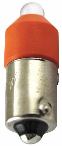EATON Compact LED Bulb: LED, Miniature Bayonet (BA9s), (T) Tubular, T3-1/4, 6 to 12V AC/DC, Orange (MPN E22LED612ON). Key specifications — Light Color: Orange; Voltage: 6 to 12V AC/DC; Brand: EATON; Bulb Shape: T3-1/4.