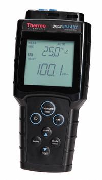 THERMO SCIENTIFIC Conductivity Meter: Conductivity/Temp/Total Dissolved Solids, 200 mS/cm (MPN STARA1220). Key specifications — Manufacturer Part Number: STARA1220; Brand: THERMO SCIENTIFIC; Configured Test Parameters: Total Dissolved Solids; Test Parameters: Temperature; Reagents and Solutions Included: Reagents Sold Separately; Product Type: Conductivity Meter; Automatic Temperature Compensation Included: Manual; Conductivity Accuracy: 0.5% of Reading ±1 Digit.