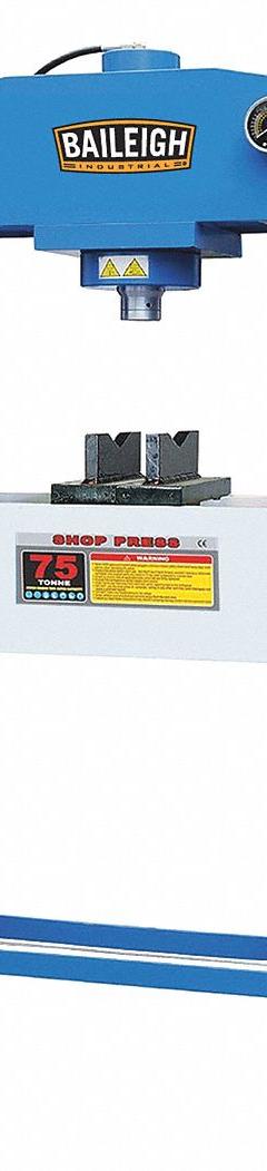 BAILEIGH Hydraulic Press: Air, H-Frame, 75 ton (MPN HSP-75A). Key specifications — attr1088151: BAILEIGH INDUSTRIAL.