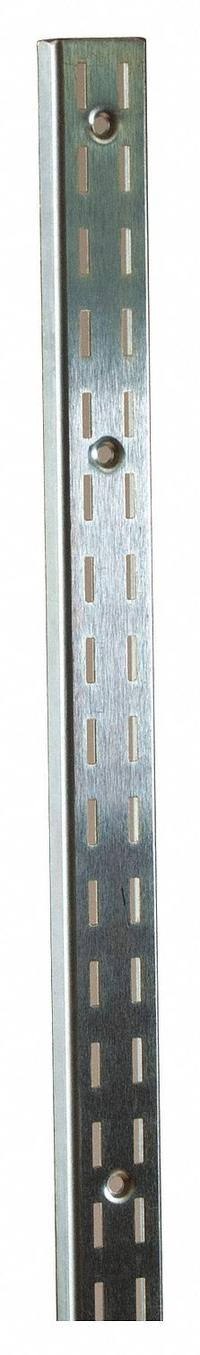 ECONOCO Double Slotted Standard: Double, 1 in Slot Spacing, 1/2 in Slot Lg, Chrome, 14 ga Gauge (MPN SS22/96-C). Key specifications — Product Type: Slotted Standard; Color: Silver; For Display Type: Surface Mount Slotted Standards; Material: Steel; Duty Rating: Heavy Duty; Brand: ECONOCO; Finish: Chrome; Mounting Type: Screw-In.