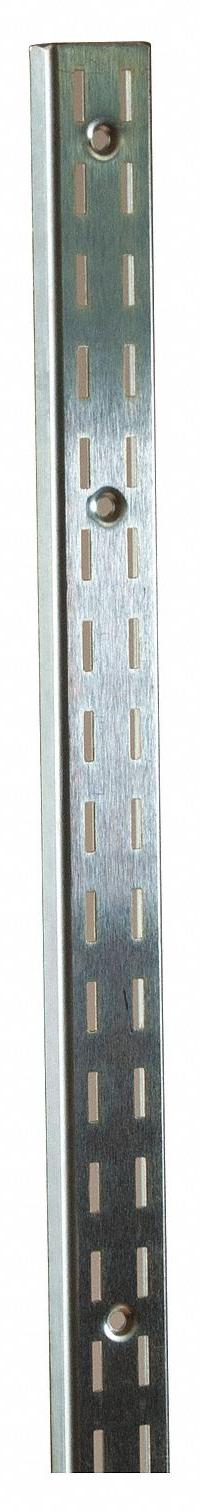 ECONOCO Double Slotted Standard: Double, 1 in Slot Spacing, 1/2 in Slot Lg, Chrome, 14 ga Gauge (MPN SS22/96-C). Key specifications — Product Type: Slotted Standard; Color: Silver; For Display Type: Surface Mount Slotted Standards; Material: Steel; Duty Rating: Heavy Duty; Brand: ECONOCO; Finish: Chrome; Mounting Type: Screw-In.