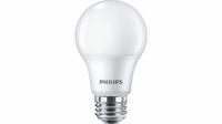 PHILIPS Compact LED Lamp: Medium Screw (E26), LED, (A) Classic, A19, 9 W Watt, 2700K, Frosted, A19 (MPN 9A19/CNG/827/FR/P/E26/ND 4/1CT). Key specifications — attr233510: A19; attr233525: 120V AC; attr233549: Frosted; attr518949: 2700K; attr239859: PHILIPS.