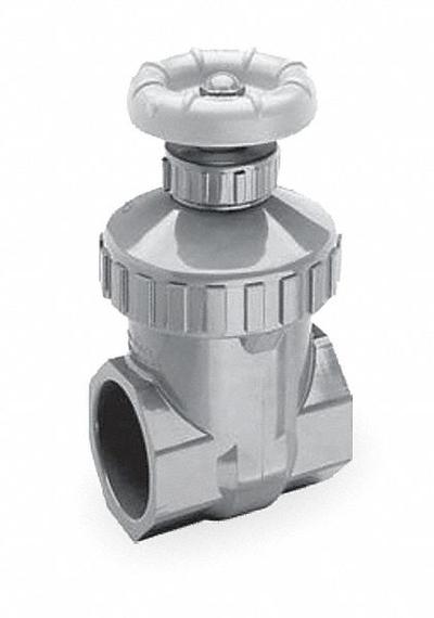 SPEARS Gate Valve: 1/2 in Size, PVC, Non-Rising, Socket x Socket, 200 psi CWP - Non-Rising Stem PVC General Purpose Gate Valves