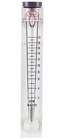 DWYER 1-10 Gpm Water, Flow Meter: Acrylic Flowmeter, Scale, Variable Area, Inline, Vertical, 120°F (MPN VFC-142). Key specifications — Display Type: Scale; O-Ring Material: Buna-N; Includes Flow Rate Adjustment Knob: No; Includes Pressure Guage: No; Mounting Orientation: Vertical; Unit Of Measure: Gallons; Brand: DWYER; Accuracy: +/-2%.