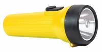 GRAINGER Flashlight: 65 lm, 35 hr Run Time at Max. Brightness, 80 m Max Beam, 1 Light Output, Yellow (MPN 492T30). Key specifications — Brand: GRAINGER; Battery Requirements - Broad: Requires 1 D.
