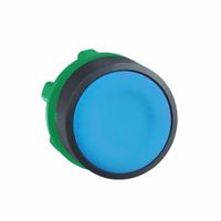 SCHNEIDER Flush Push Button: Blue, 22 mm Mounting Size, Non-Metallic, Momentary (MPN ZB5AA6). Key specifications — Brand: SCHNEIDER; Action: Momentary; Series: XB5; Push Button Material Type: Non-Metallic.
