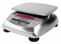 OHAUS Food Scale: 6 1/4 in Weighing Surface Dp, 5 3/4 in Weighing Surface Wd, 3 in Overall Ht, LCD (MPN 83999992). Key specifications — Readability: 0.002 lb/0.5 g; Brand: OHAUS; IP Rating: Not IP Rated.