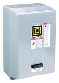 SQUARE D Magnetic Motor Starter: Non-Reversing, 2 Poles, NEMA Size 2, 45 A, 240V AC Coil (MPN 8536SDG6V03). Key specifications — Brand: SQUARE D; Coil Voltage: 220/240V AC; Phase: Single; Operator: None; Terminal Connection Type: Screw Clamp Terminals; Includes Pilot Light: No; Operator Controls: None; Auxiliary Contacts Included: No Auxiliary Contacts Included.
