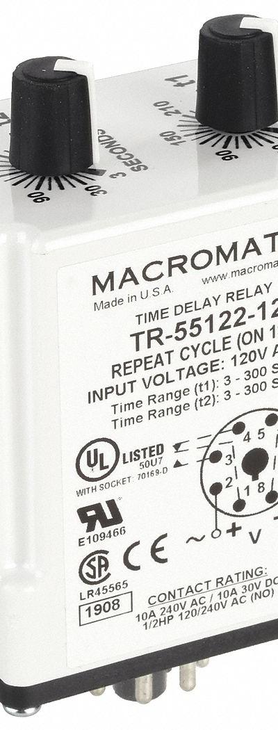 MACROMATIC Single Function Time Delay Relay: Socket Mounted - Socket-Mounted Relays