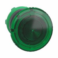 SCHNEIDER Mushroom Head Push Button: Green, 22 mm Mounting Size, Non-Metallic, Maintained (MPN ZB5AW733). Key specifications — Brand: SCHNEIDER; Action: Maintained; Series: XB5; Push Button Material Type: Non-Metallic.