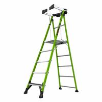 LITTLE GIANT Platform Stepladder: 5 ft Ladder Size, Fiberglass, 375 lb Load Capacity, 37 lb Wt (MPN 19305). Key specifications — attr1049013: LITTLE GIANT; attr1049017: Plastic Top with Storage.