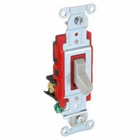 BRYANT Wall Switch: Toggle Switch, 3-Way, Maintained, Gray, 120/277V AC, 20 A (MPN 4903BGRY). Key specifications — Illuminated: No; Voltage Rating: 120/277V AC.