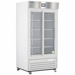 AMERICAN BIOTECH SUPPLY Lab Refrigerator: 33 cu ft, Upright, 1°C to 10°C, 33 1/4 in Overall Dp (MPN ABT-HC-LP-33-TS). Key specifications — Door Opening Style: Sliding; Color: White; Alarm Type: Door Ajar; Manufacturer Part Number: ABT-HC-LP-33-TS; Brand: AMERICAN BIOTECH SUPPLY; Product Type: Lab Refrigerator; Door Type: Sliding Glass; Refrigerant Type: R-290.