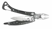 LEATHERMAN Multi-Tool: Multi-Tool Plier, 7 Tools, 7 Functions, 4 in Closed Lg, 7 3/4 in Open Lg (MPN 830850). Key specifications — attr15951: LEATHERMAN; attr15966: Phillips #1 and #2; attr10311: Skeletool CX; attr10312: Black; attr15963: Aluminum; attr15971: Multi-Tool Plier; attr15972: Regular Plier; attr15977: Fold-Out.