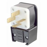 LEVITON Straight Blade Plug: 18-50P, 120/208V AC, 50 A, 4 Pole, 4 Blade, Black (MPN 8352-P)