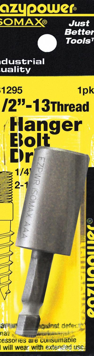 EAZYPOWER Driver Bit: Threaded Bolt Hanger - Hanger Bolt Drivers