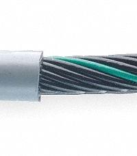 CHAINFLEX Control Cable: 18 AWG Conductor Size, 7 Conductors, PVC, Order by the Foot, Gray (MPN CF130US-07-07). Key specifications — Conductor Size: 18 AWG; Minimum Bend Radius Factor - Fixed: 5 x OD; Minimum Bend Radius Factor - Flexible: 7.5 x OD; Shielding: Unshielded; Brand: CHAINFLEX.