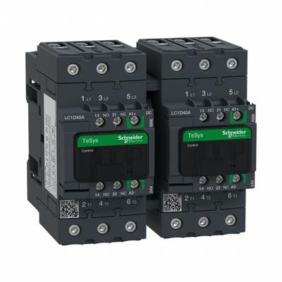 SCHNEIDER Magnetic Contactor: Reversing, 3 Poles, 3NO Contacts, 40 A - Reversing IEC Contactors