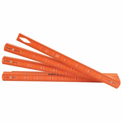 WIHA Ruler: 61630, 79 in / 2,000 mm, 0.5 in Thick, 1/16 in, Clear, Black, Flex - Folding Rulers